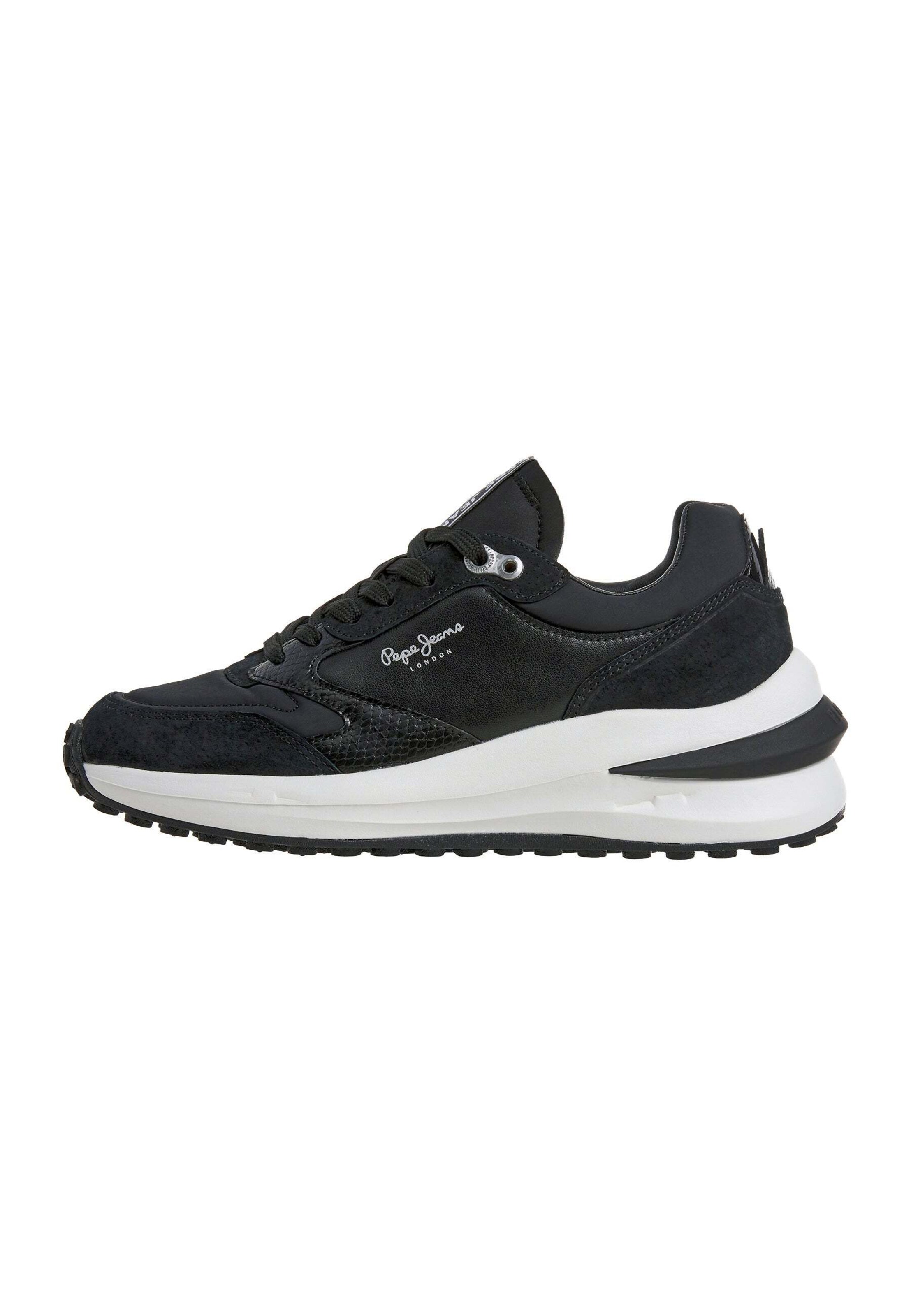 Pepe Jeans - Zapatillas deportivas bajas 'Winslow Snake' en negro: frente