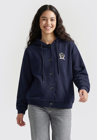 MYMO - Sudadera con cremallera en azul: frente