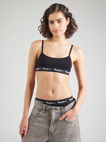 Pepe Jeans Bygelfri Behå i svart: framsida