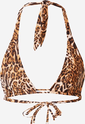 GUESS Triangle Bikini Top in Brown: front