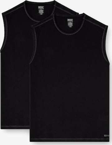 DIESEL - Camiseta térmica en negro: frente