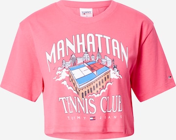 T-shirt Tommy Jeans en rose : devant