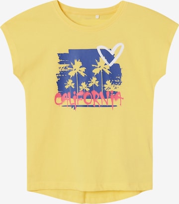 NAME IT T-shirt 'VIOLET' i gul: framsida