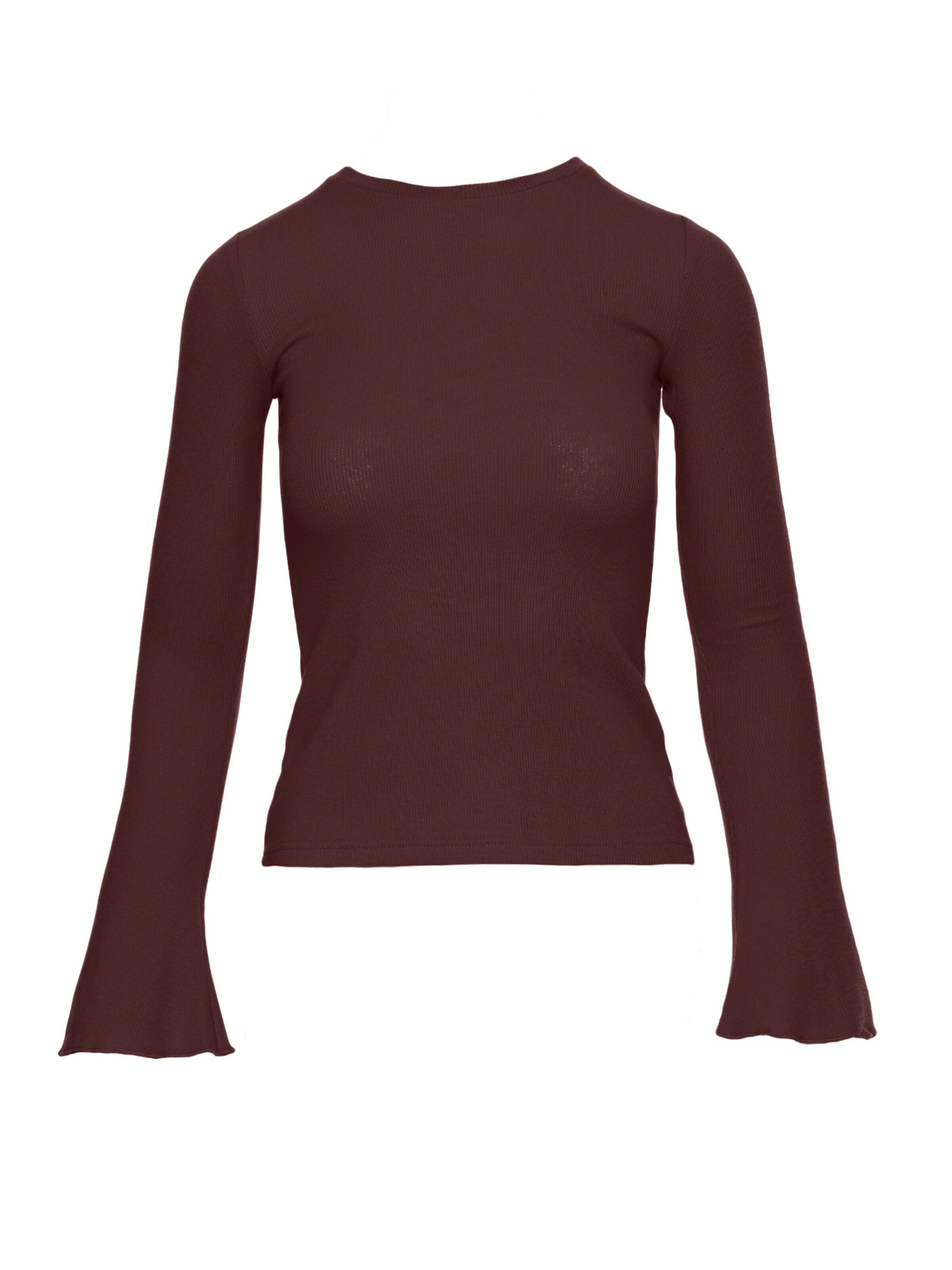 made of emotion Sweter 'Bluzka z długimi poszerzonymi rękawami' w kolorze brązowy: przód