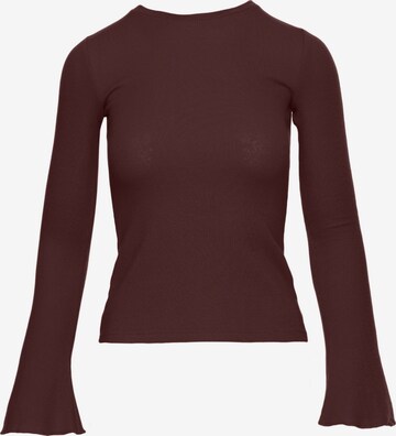 made of emotion Sweter 'Bluzka z długimi poszerzonymi rękawami' w kolorze brązowy: przód