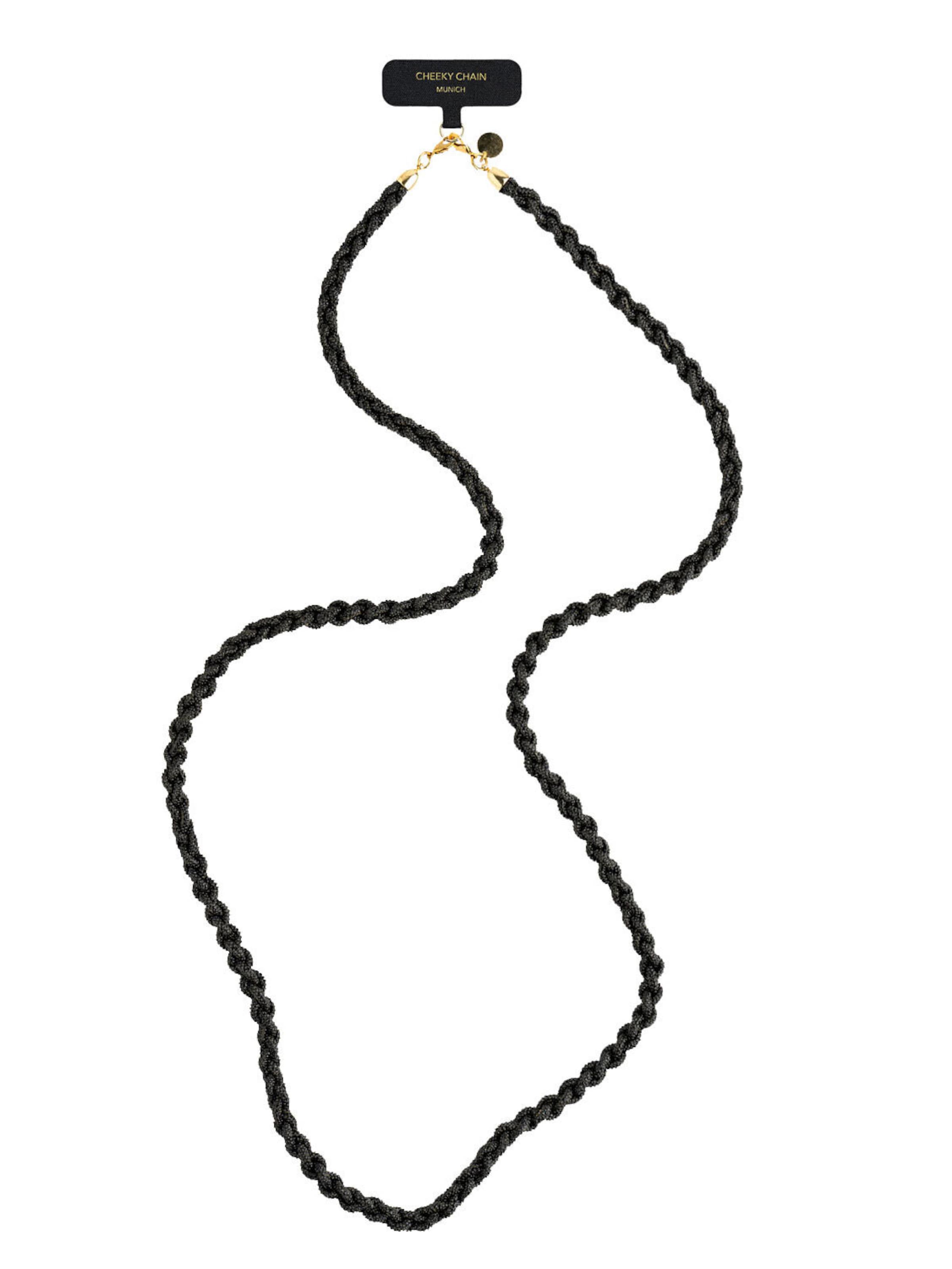 Cheeky Chain Munich Handykette 'Aurora' in Schwarz: Vorderseite