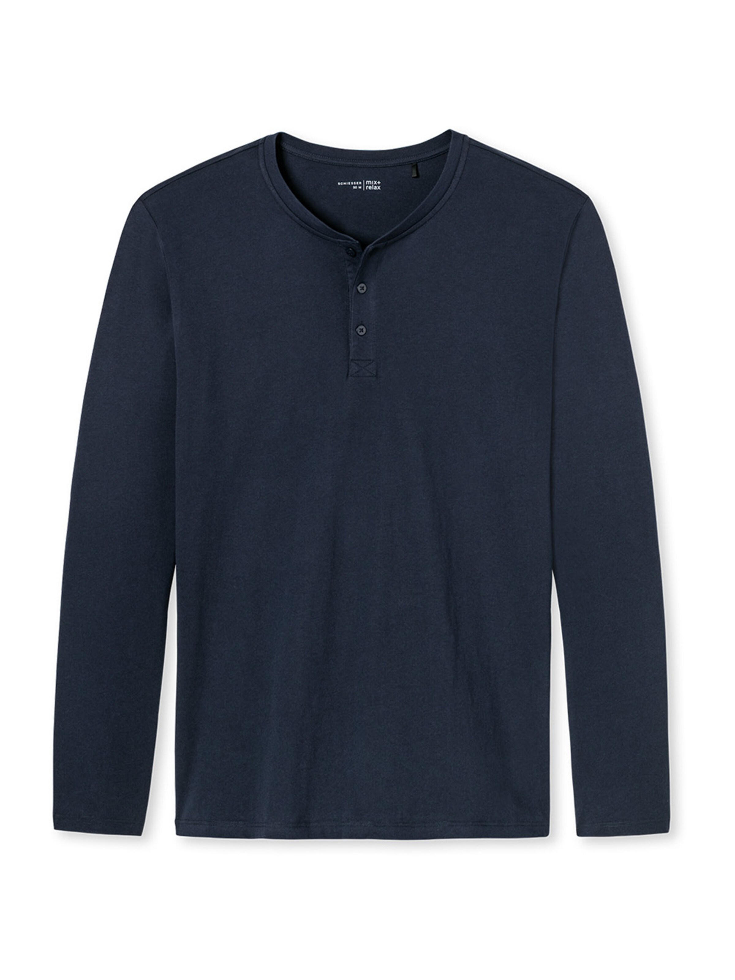 T-Shirt ' Longsleeve Mix & Relax ' SCHIESSER en bleu : devant