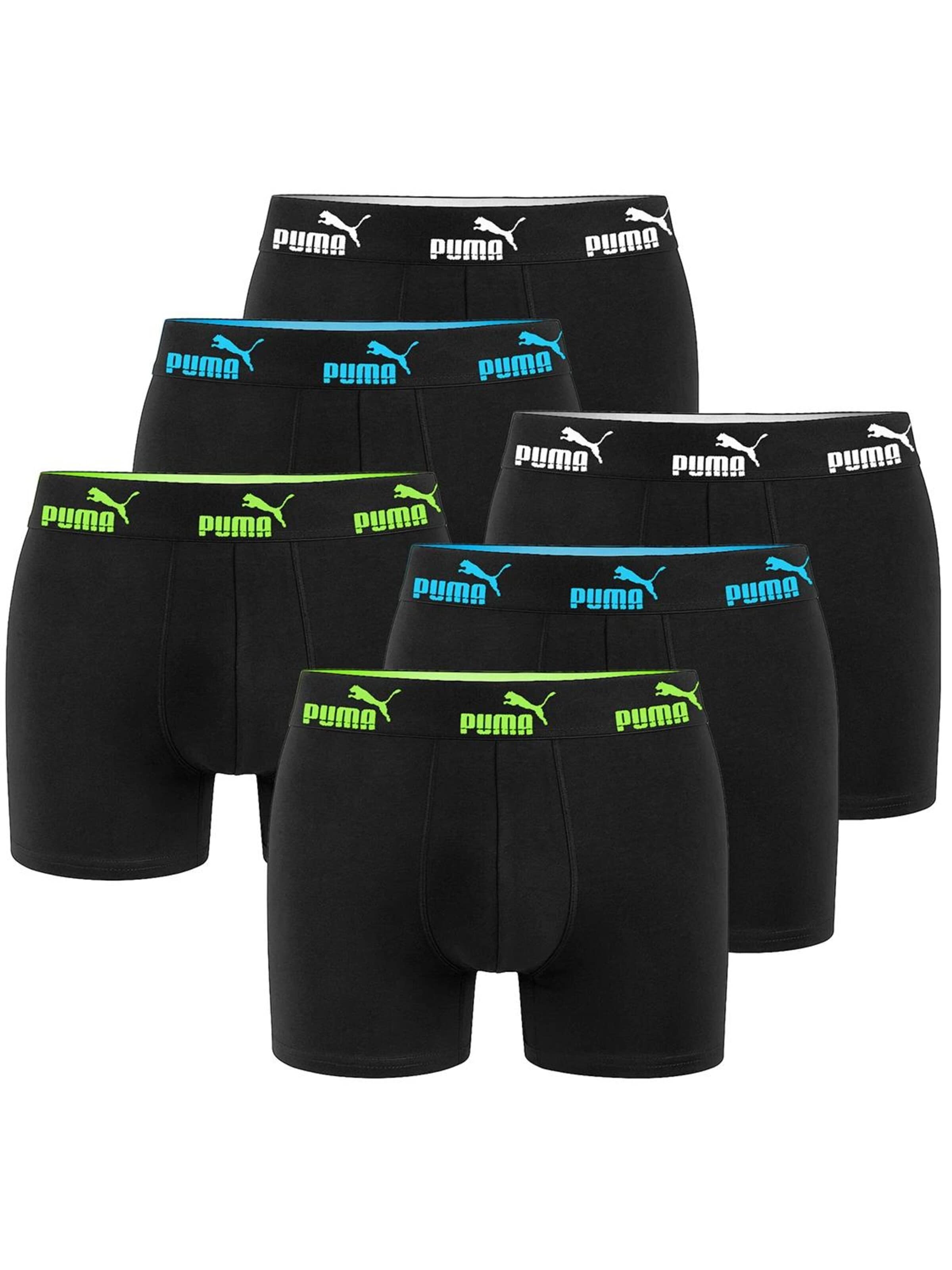 PUMA Boxer shorts 'PUMA Herren Boxershorts im 6er-Pack aus Baumwolle, Schwarz-Mix, Logo-Bund' in Black: front