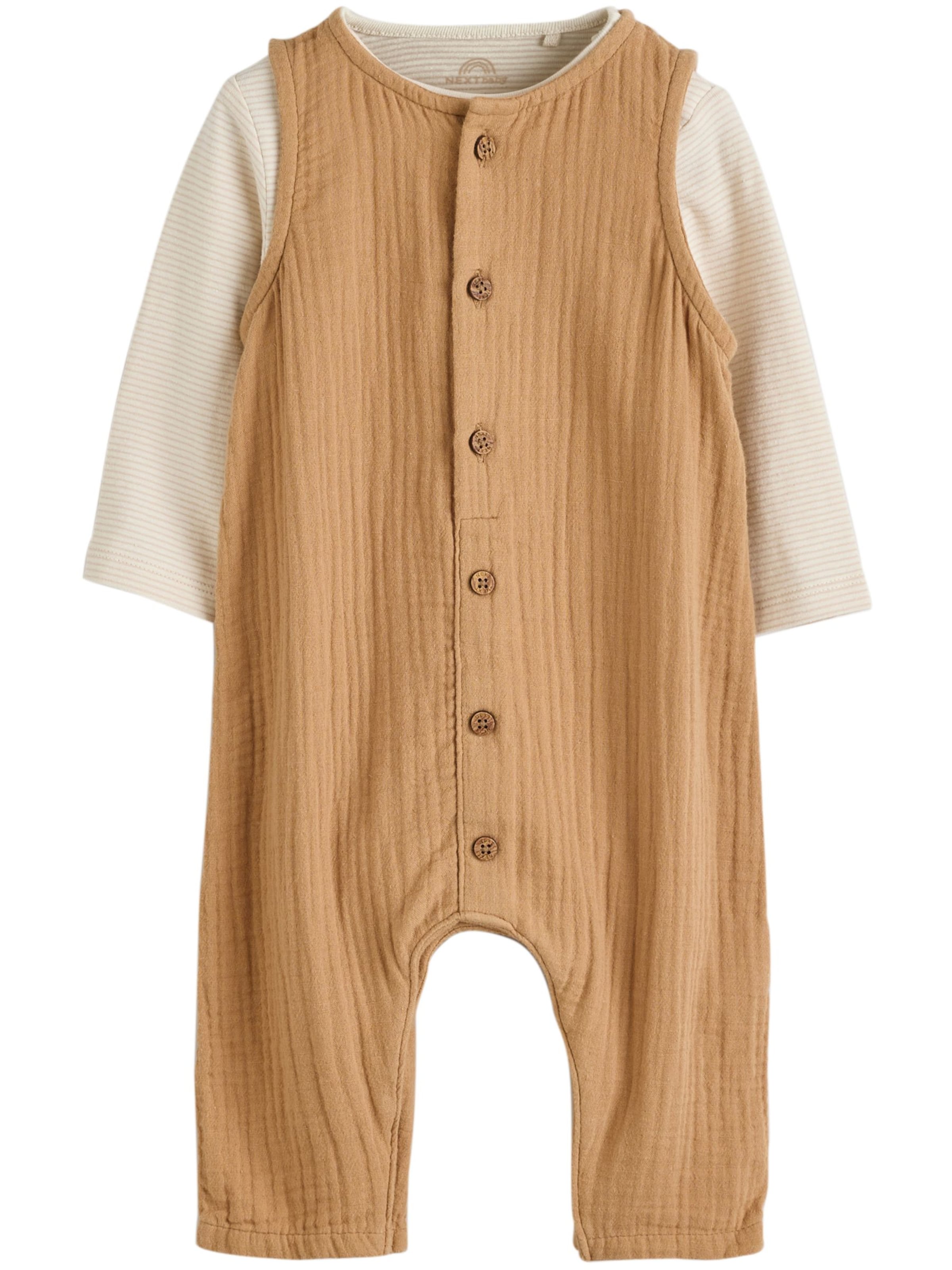 Next Regular Hängselbyxa i brun: framsida