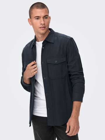 Only & Sons Regular Fit Hemd 'Milo' in Blau