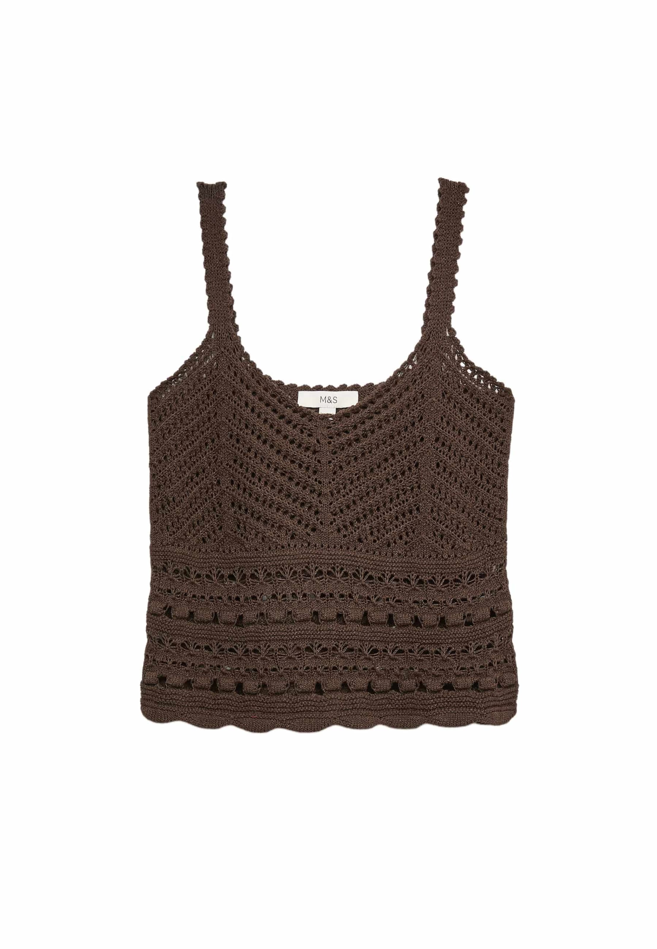 Marks & Spencer Knitted vest in Brown: front