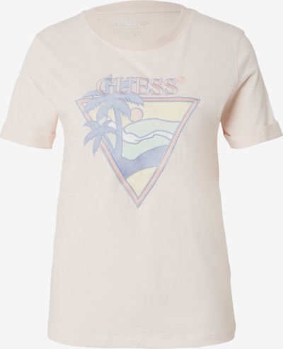 GUESS T-shirt 'BEACH' i beige / ljusblå / pastellgul / rosa, Produktvy