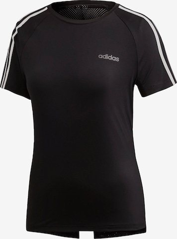 ADIDAS PERFORMANCE Functioneel shirt 'Design 2 Move 3-Streifen' in Zwart: voorkant