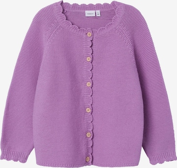 NAME IT Knit Cardigan in Purple: front