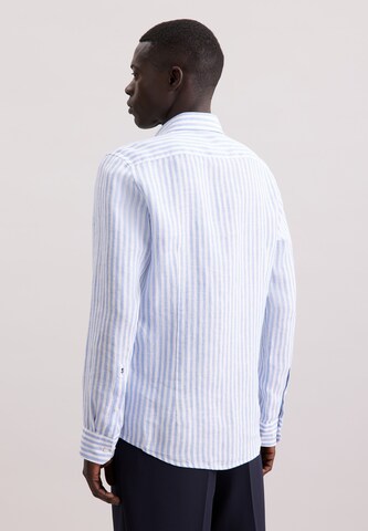 Coupe regular Chemise business 'Smart Linen' SEIDENSTICKER en bleu