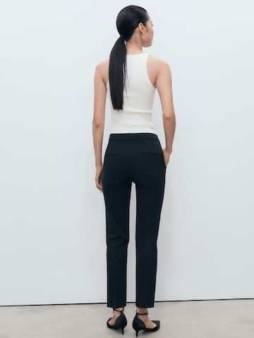 MANGO Slim fit Trousers with creases 'PALOMA' in Blue