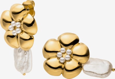 PURELEI Ohrringe 'Floral Pearly' in 15 mm in gold / silber, Produktansicht