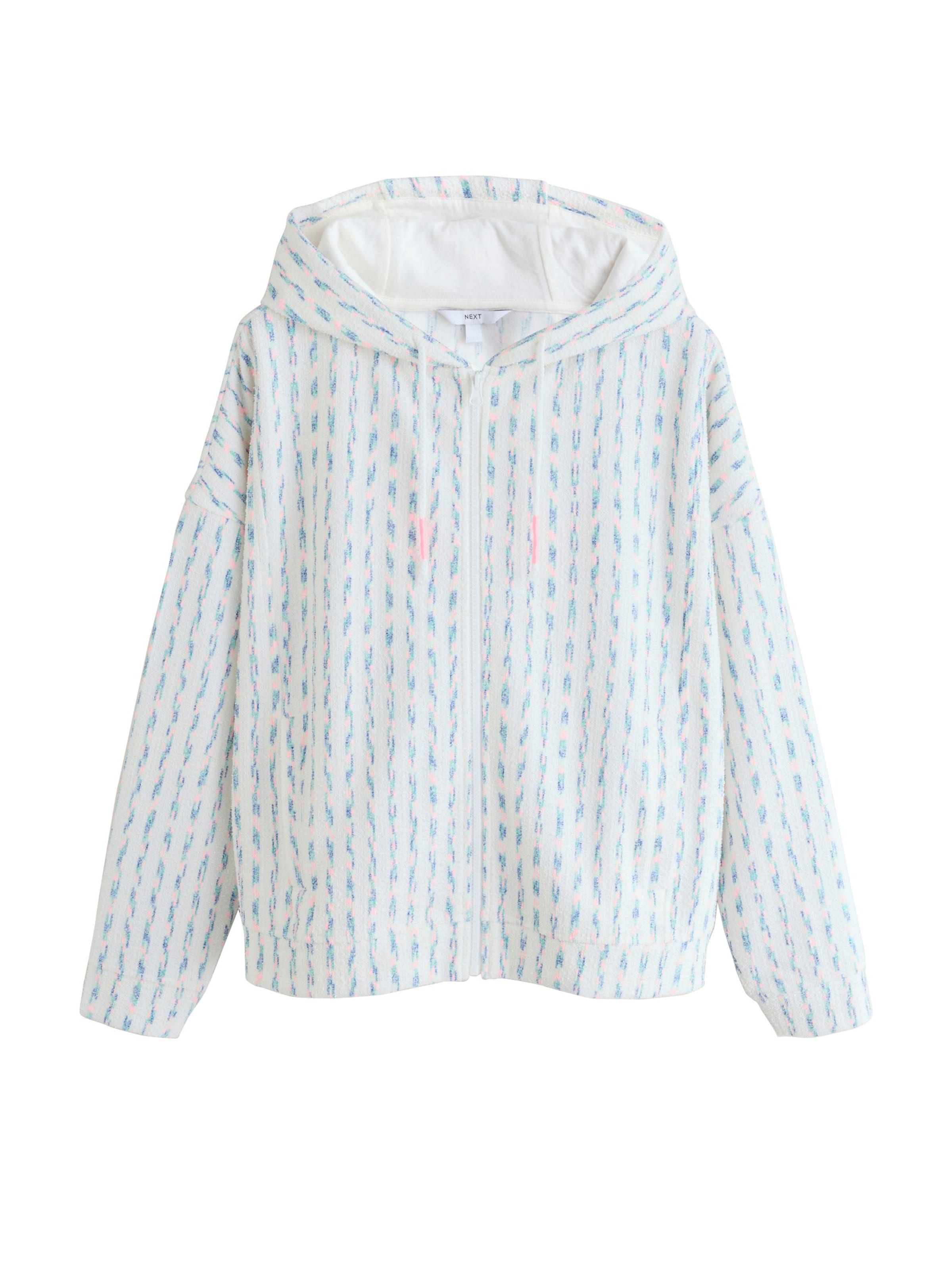 Next Fleece jas in Wit: voorkant