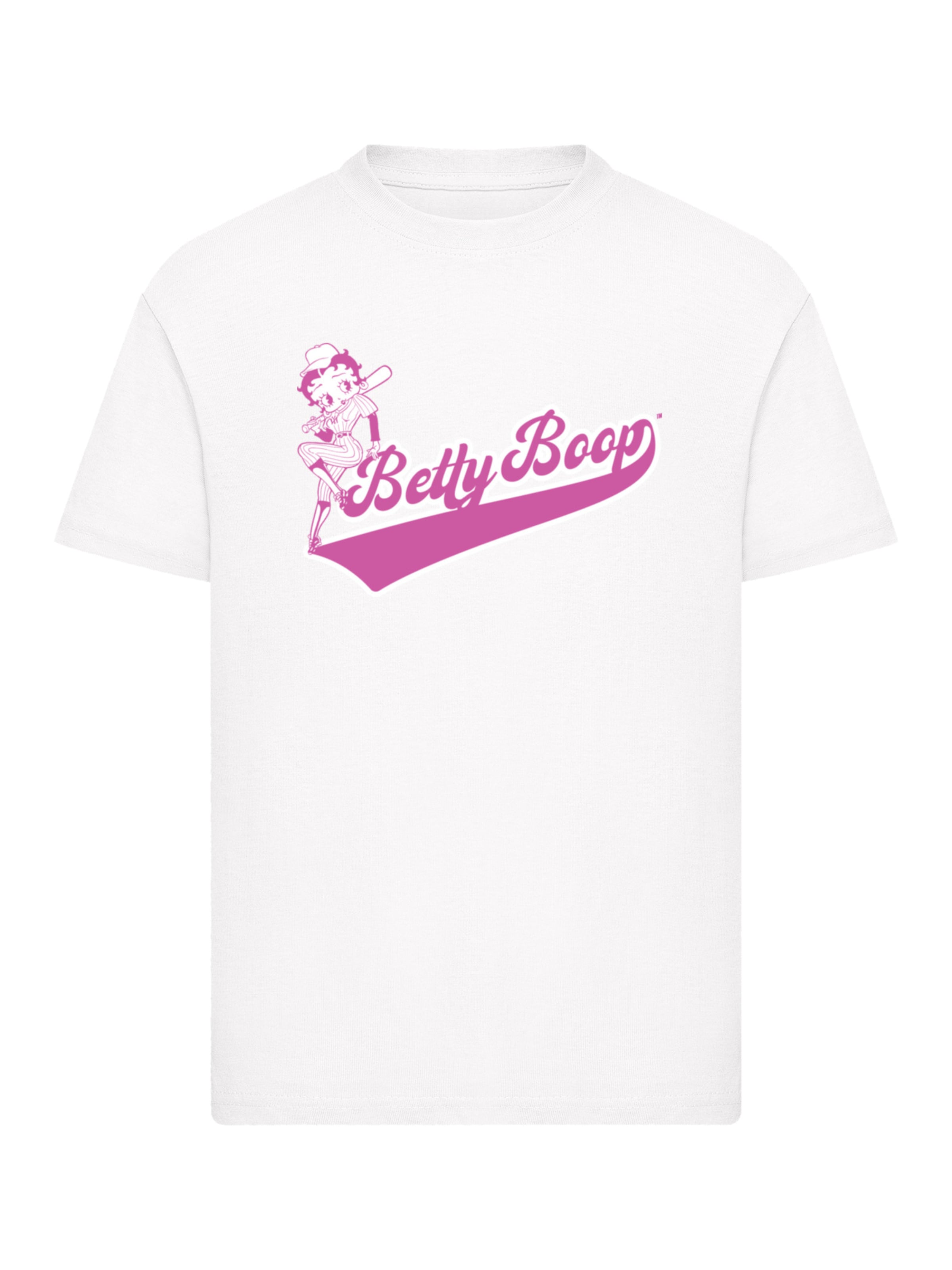 F4NT4STIC Shirt 'Betty Boop Baseball' in White: front