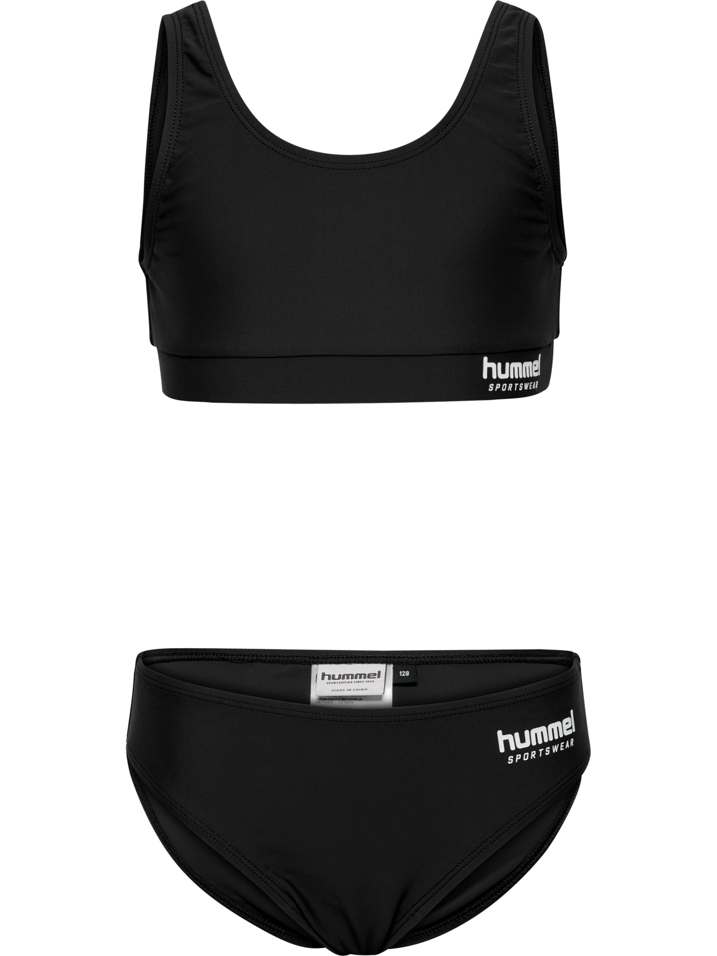 Hummel Bustier Bikini 'JR Solid' in Zwart: voorkant