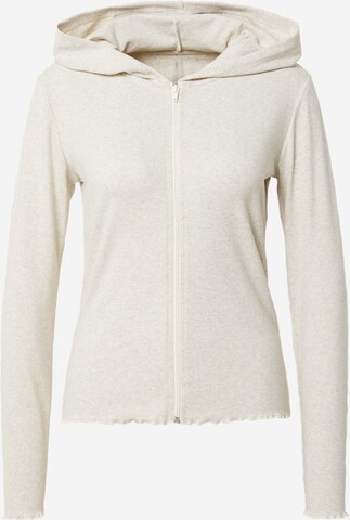 ONLY PLAY Athletic Zip-Up Hoodie 'KIARA' in Beige: front