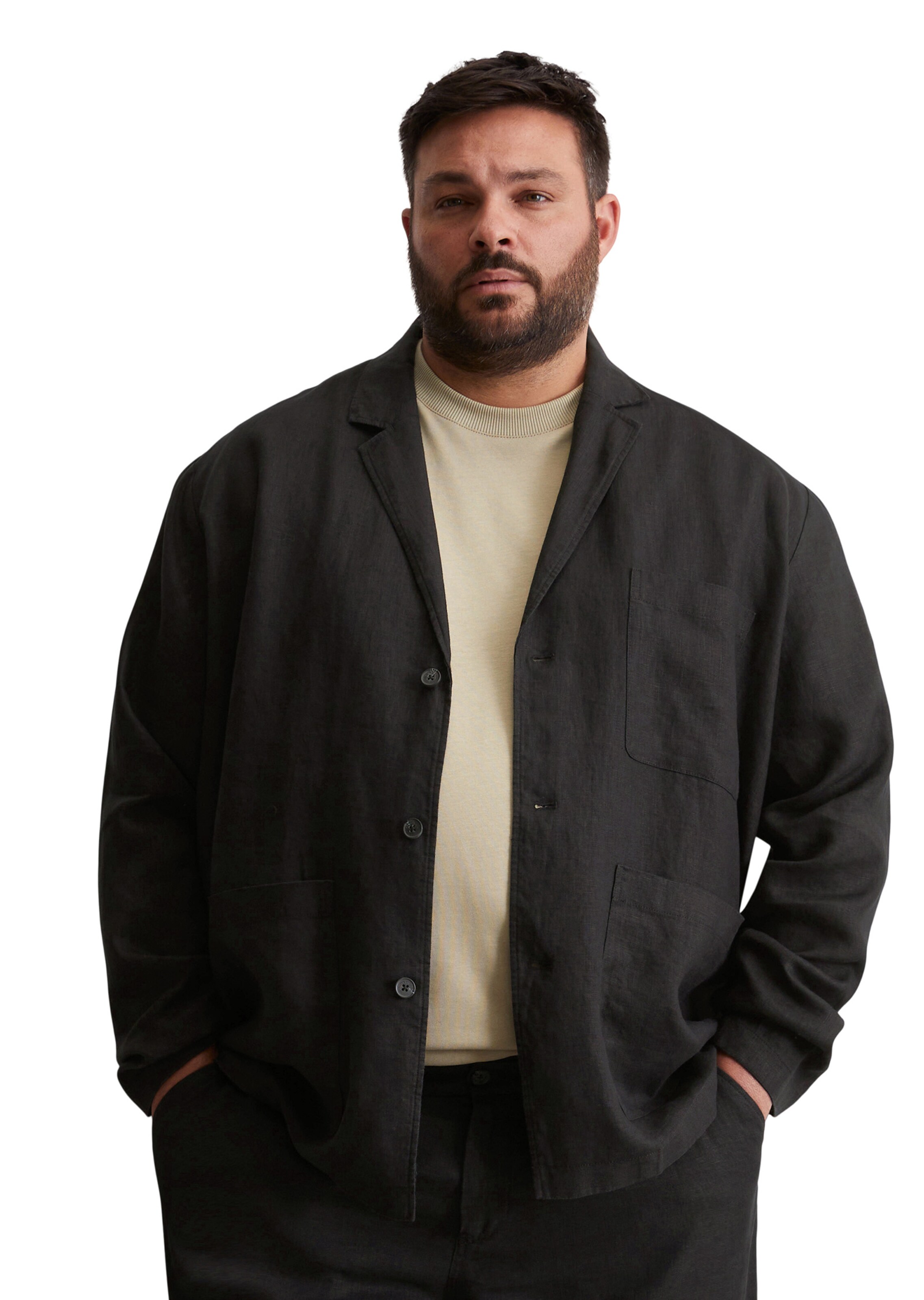 Coupe regular Veste de costume Marc O'Polo en noir : devant