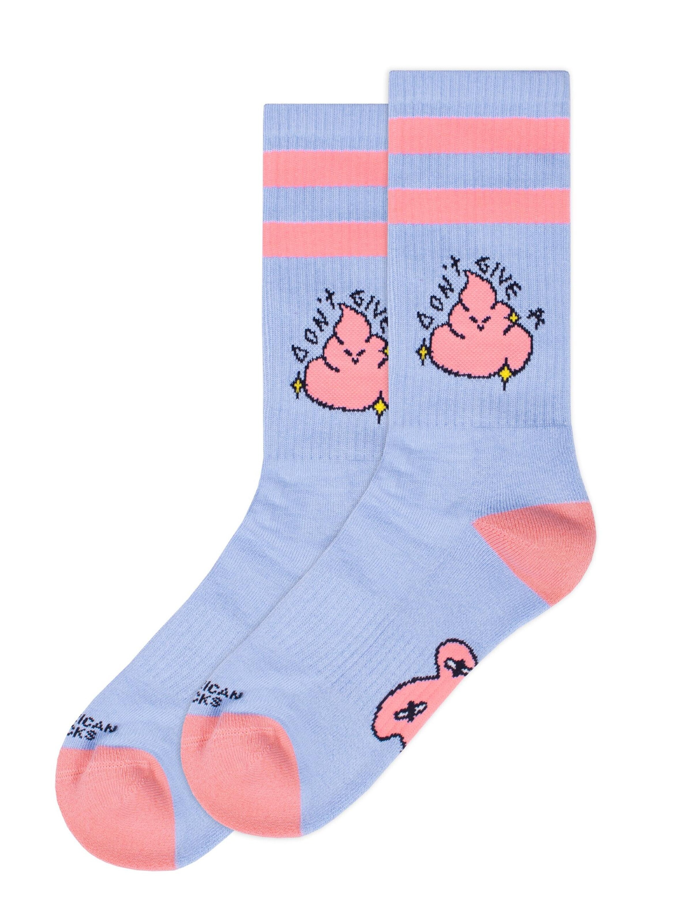 American Socks Socken 'Don't give a shit'‌‌‌‌ in Blau: Vorderseite