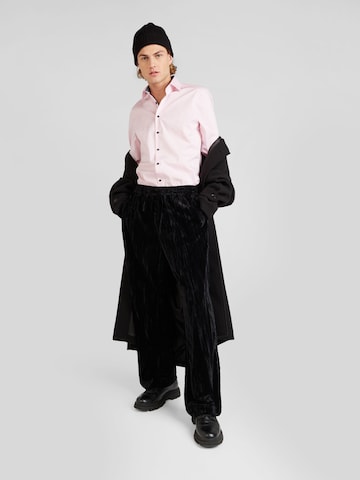 OLYMP Слим Деловая рубашка 'Level 5' в Ярко-розовый