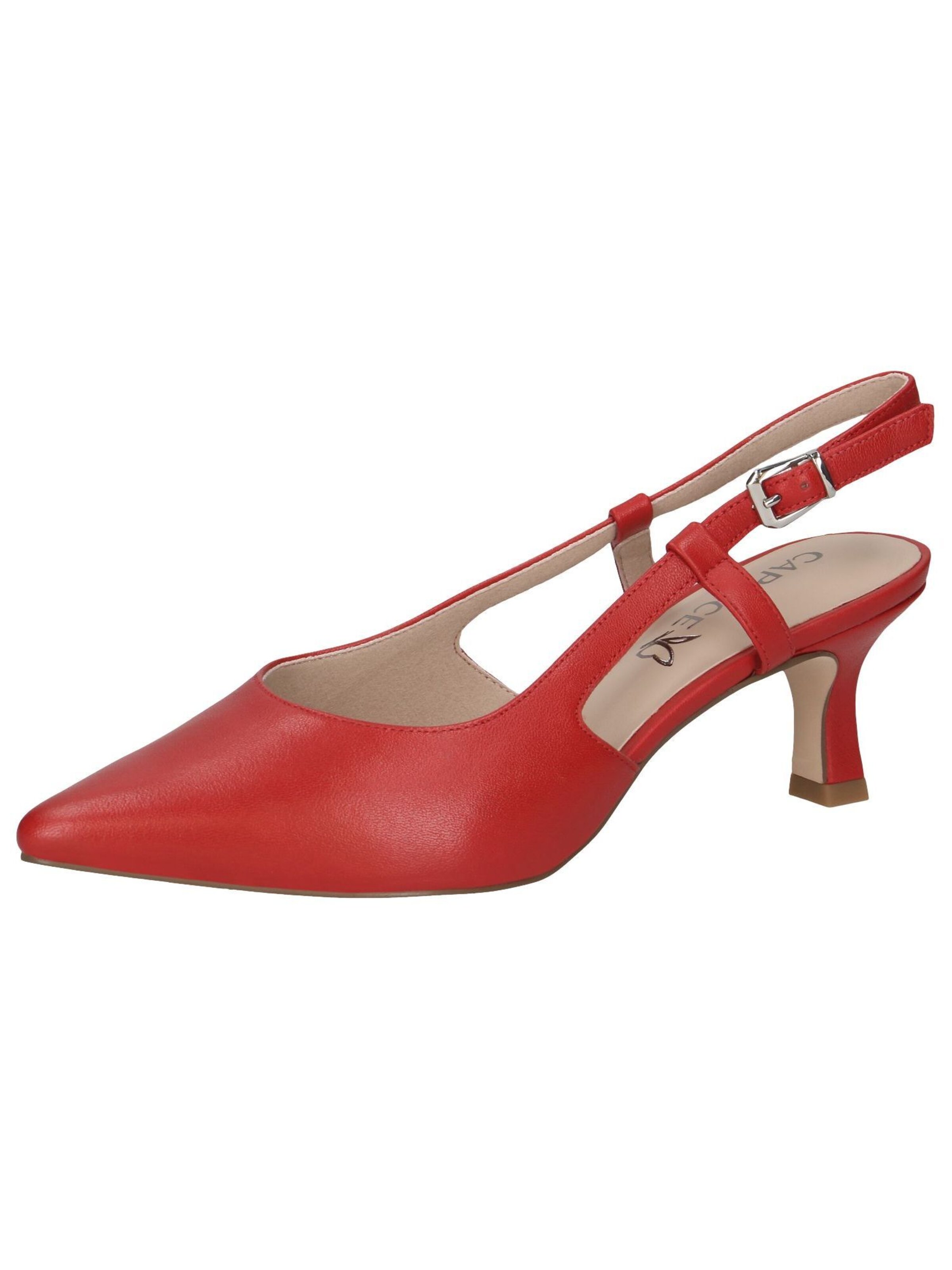 CAPRICE Slingback Pumps in Red: front