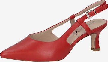 CAPRICE Slingback Pumps in Red: front