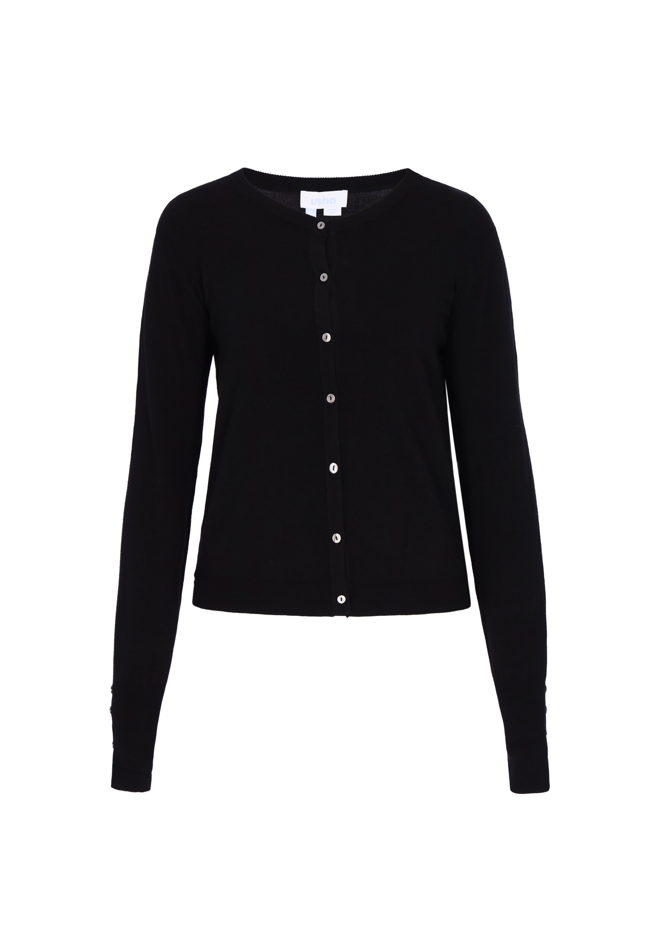 usha BLUE LABEL Gebreid vest in Zwart: voorkant