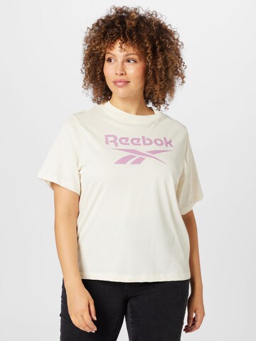 Reebok Koszulka funkcyjna w kolorze beżowy: przód