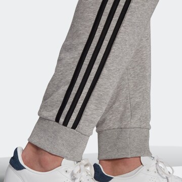 ADIDAS SPORTSWEAR Tapered Workout Pants 'Essentials French Terry Tapered Cuff 3-Stripes' in Grey