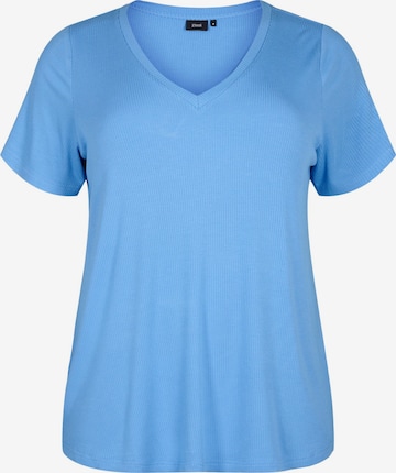Zizzi Shirt 'VCARLY' in Blauw: voorkant