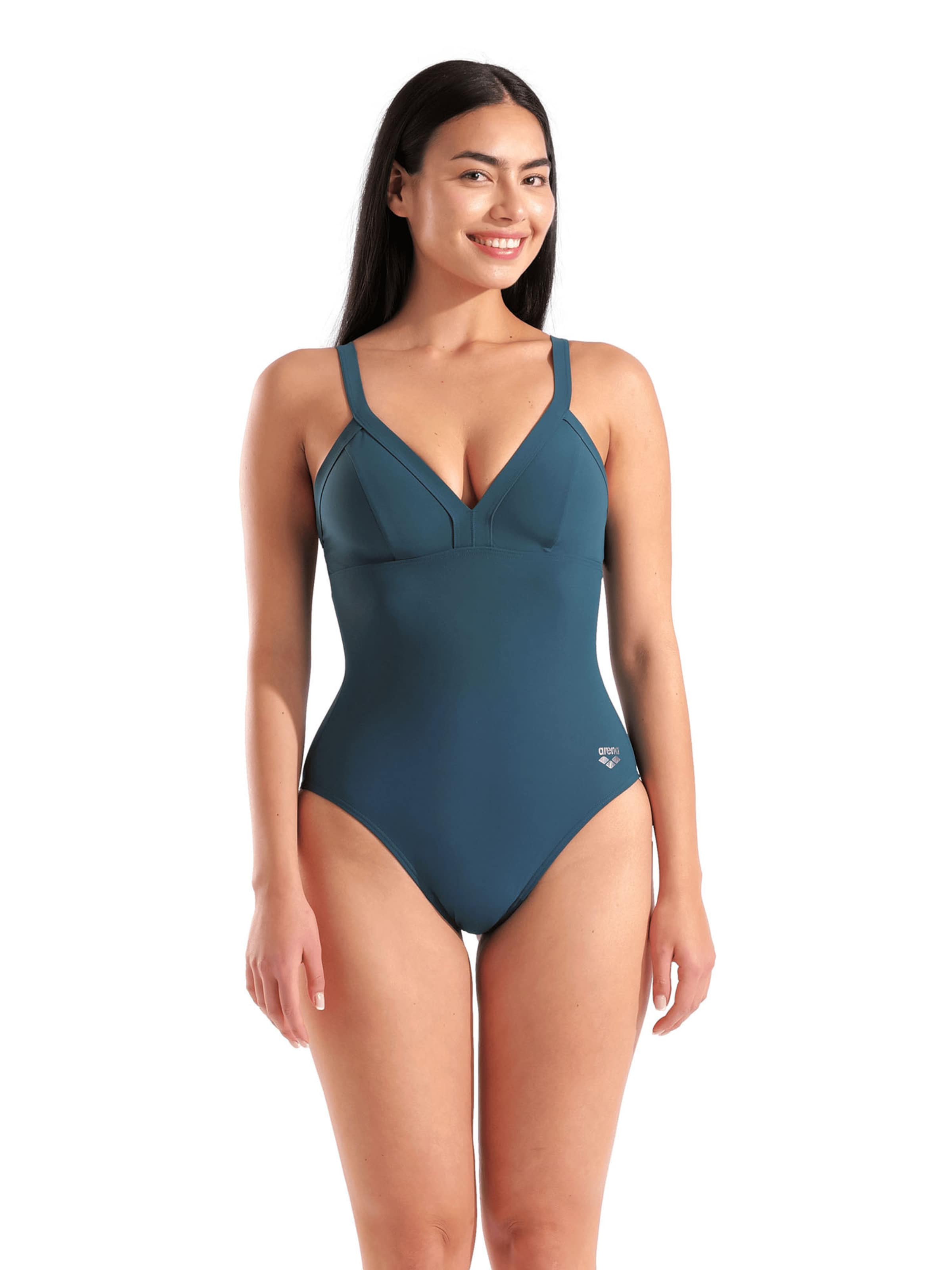 ARENA Bustier Strój kąpielowy modelujący sylwetkę 'SHAPEWEAR  C-CUP' w kolorze zielony: przód