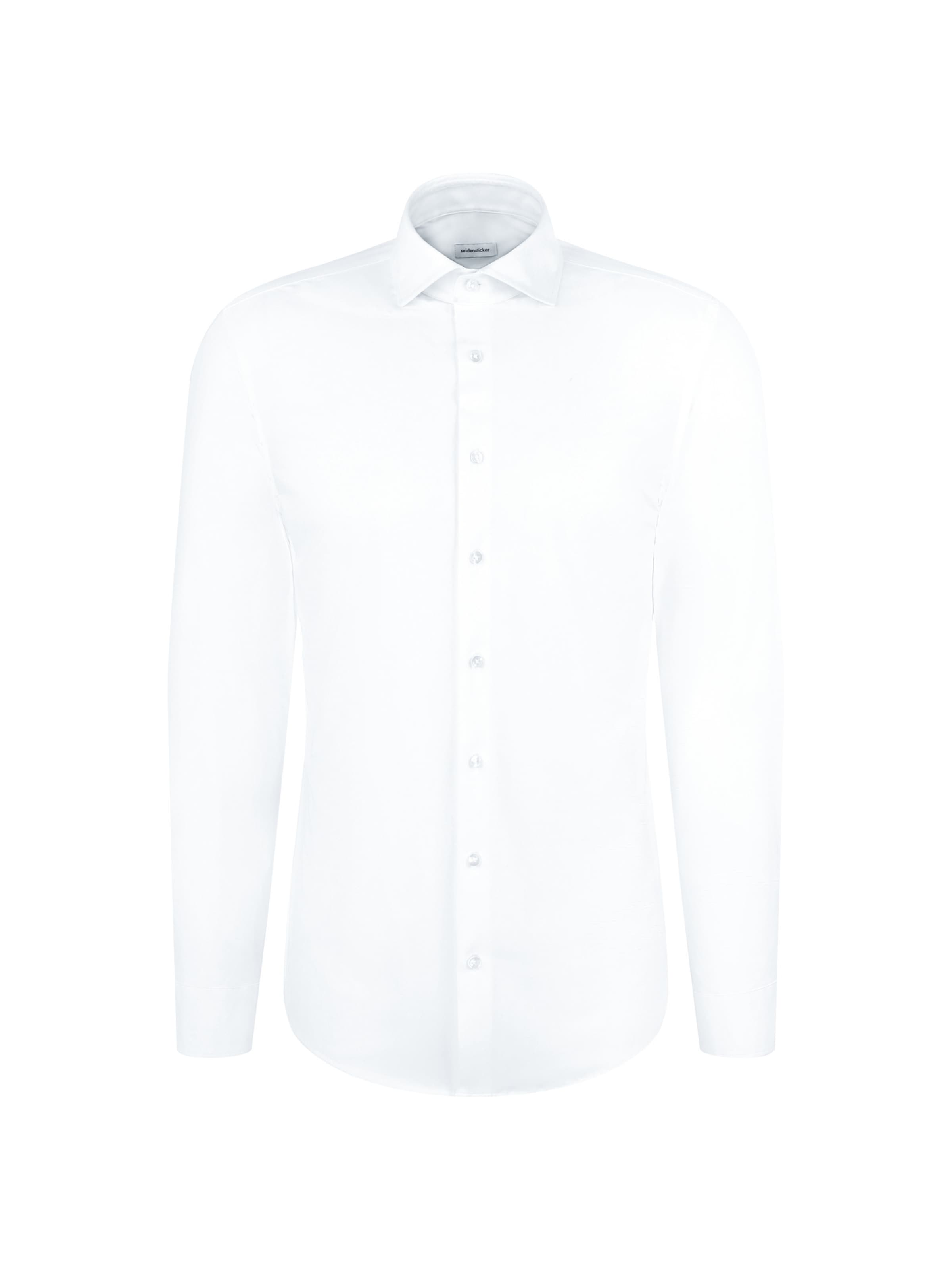 Coupe slim Chemise business 'Schwarze Rose' SEIDENSTICKER en blanc : devant