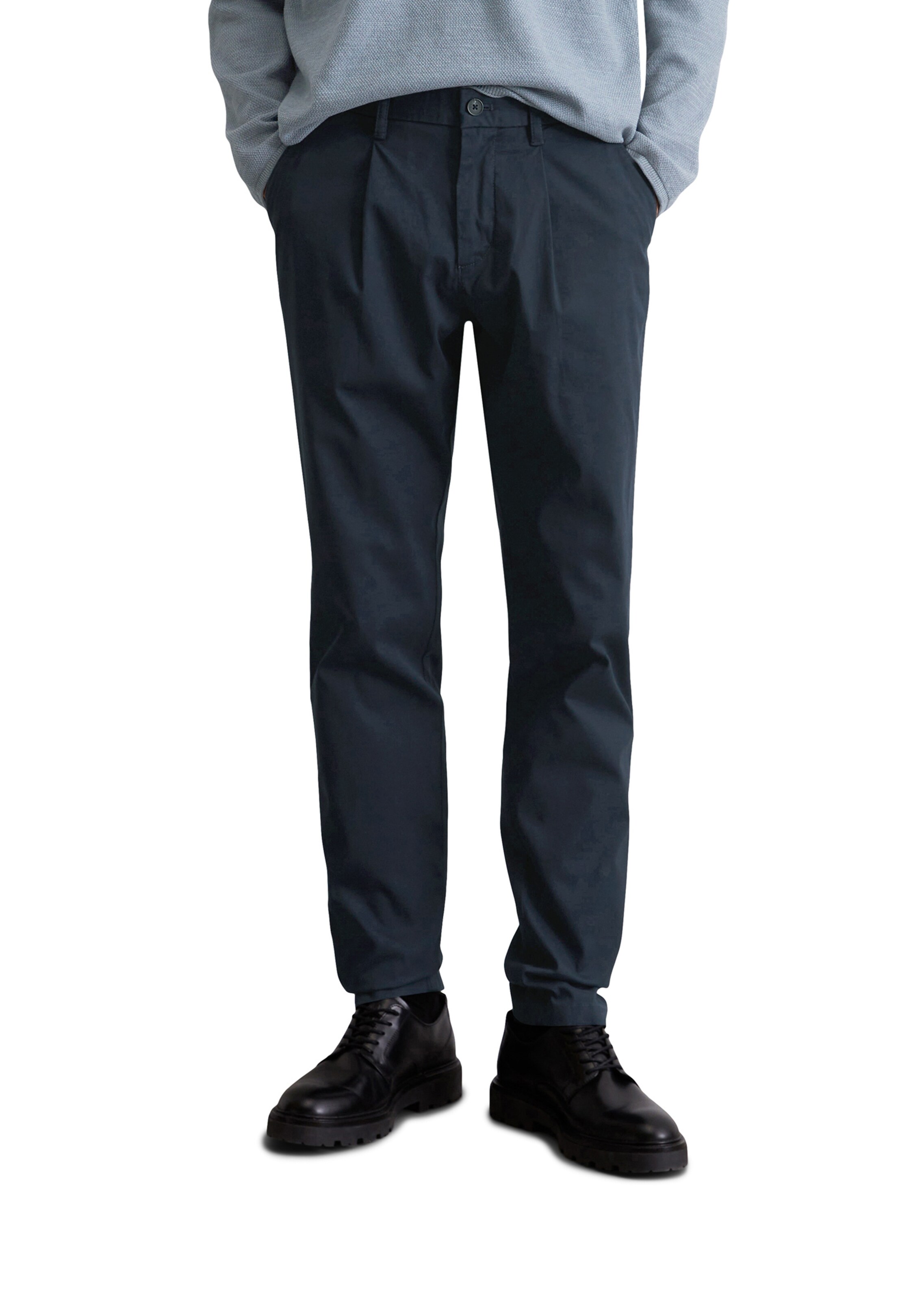Coupe slim Pantalon chino Marc O'Polo en bleu : devant