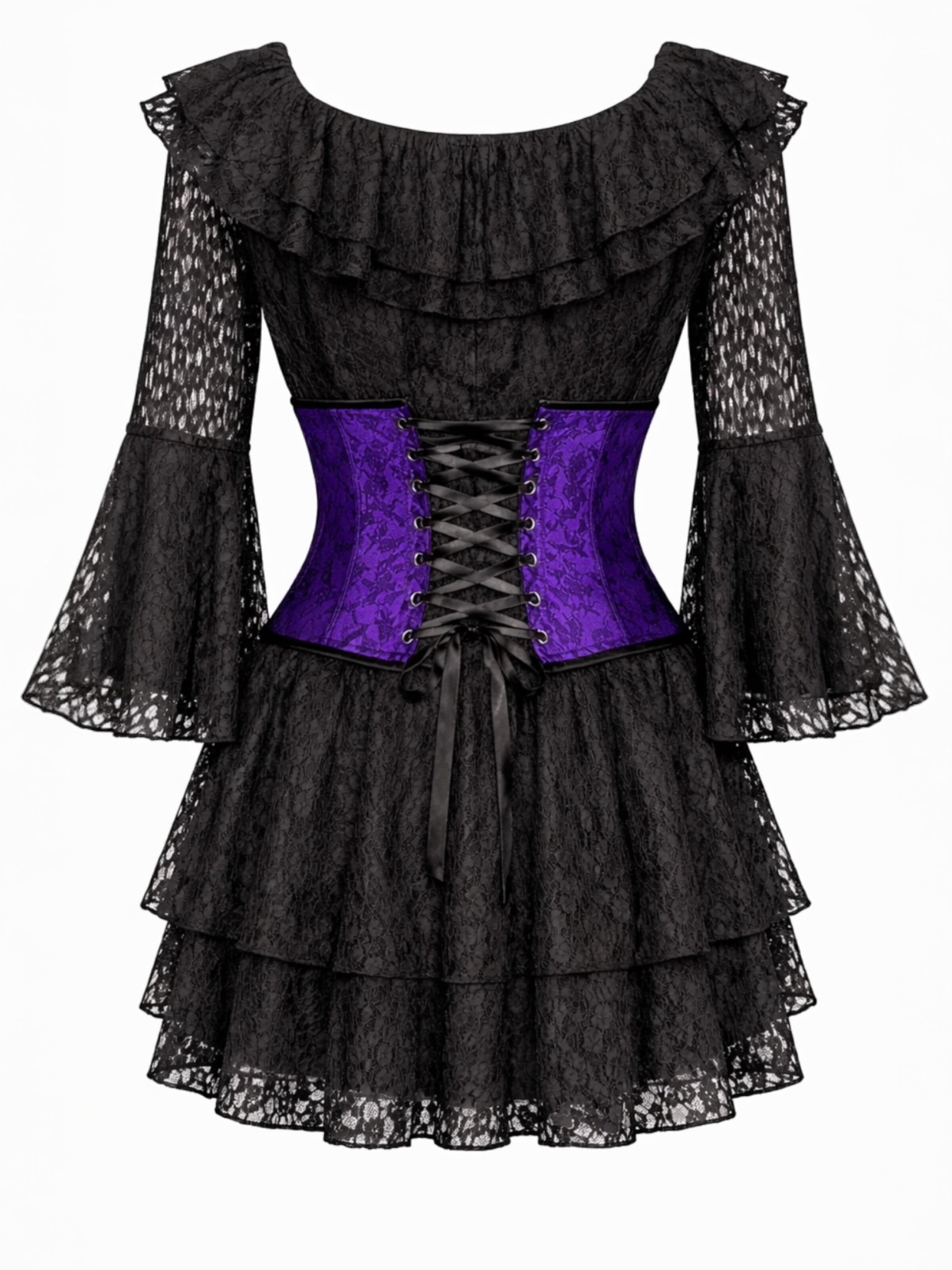 Elena Athanasiadou - Vestido de noche 'Royal Lace Corset Dress' en negro