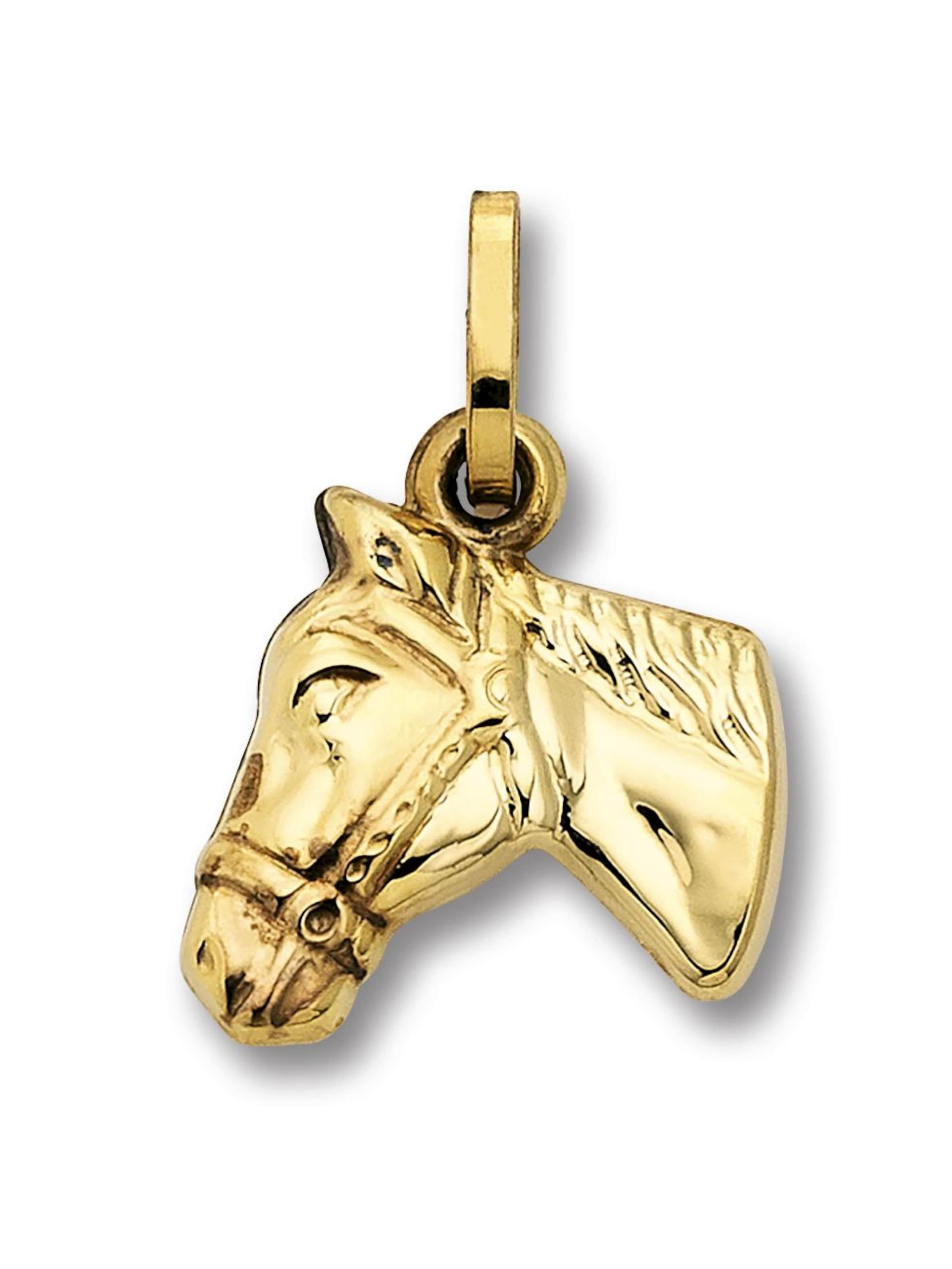 ONE ELEMENT Anhänger 'Pferd' in Gold: Vorderseite