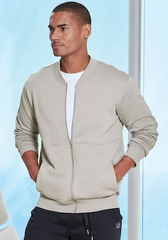 JOHN DEVIN Zip-Up Hoodie in Grey: front