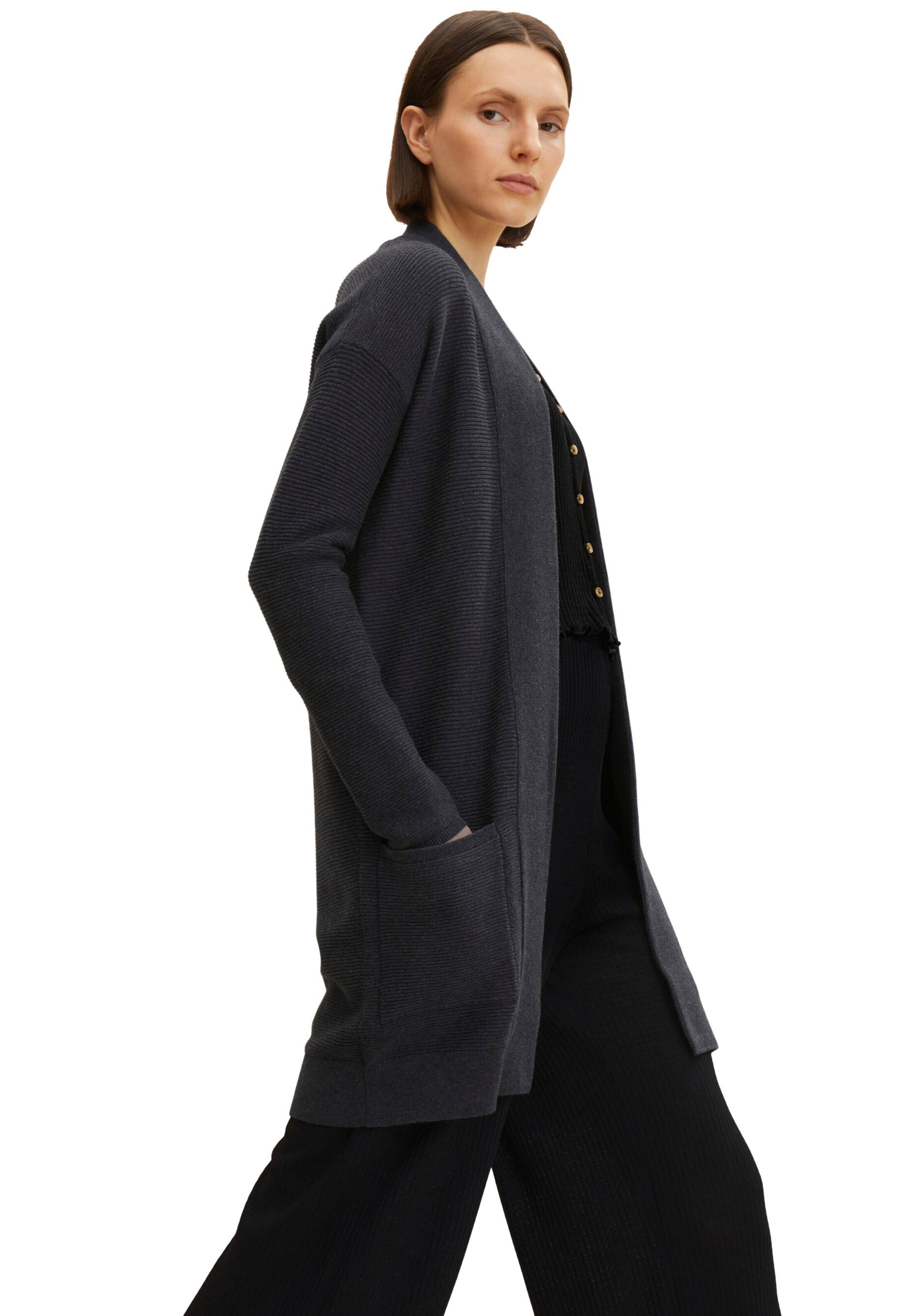 TOM TAILOR Strickjacke in Grau