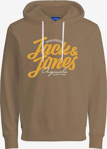JACK & JONES Sweatshirt 'List' in Bruin: voorkant