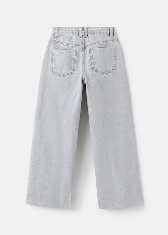 MANGO KIDS Wide leg Jeans 'Strass' in Grey