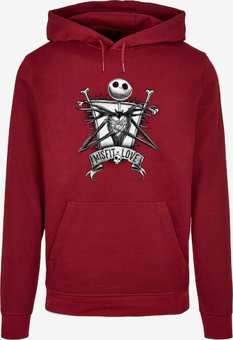 ABSOLUTE CULT Sweatshirt 'Nightmare Before Christmas - Misfits Love' in Rood: voorkant