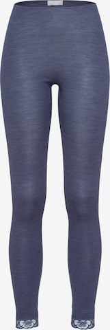 Hanro Leggings ' Woolen Lace ' in Blue: front