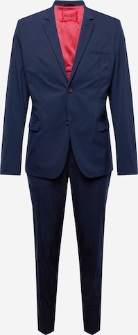 HUGO Red - Slimfit Traje en azul: frente