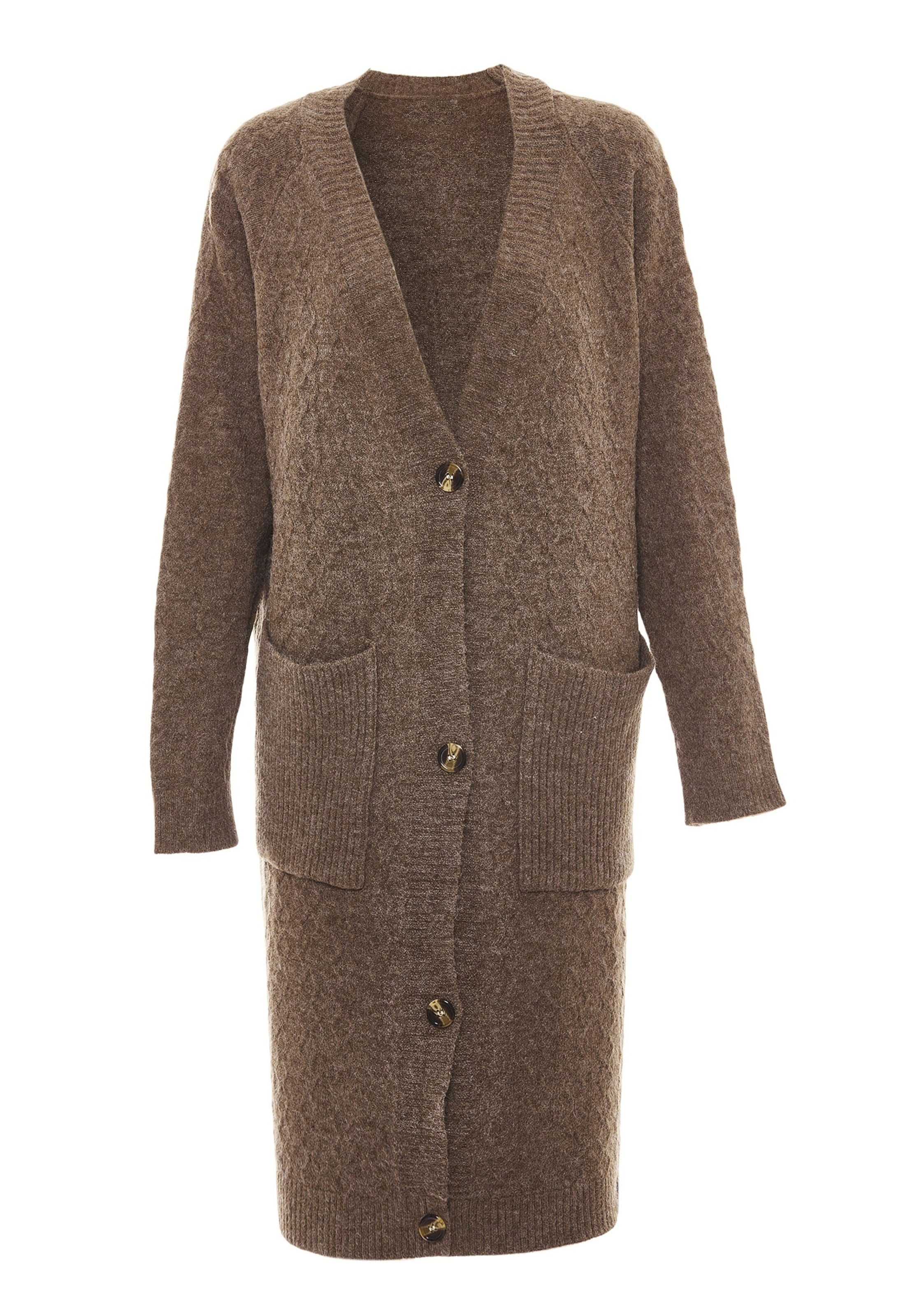 aleva - Casaco de malha em castanho: frente