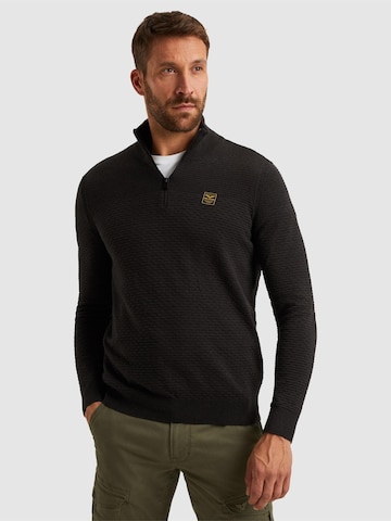 PME Legend Trui 'Pullover with half zipper' in Zwart