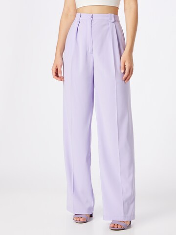 PATRIZIA PEPE Wide leg Pleated Pants in Purple: front