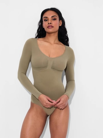 Body modelant 'Bodysuit Sculpting Shapewear Longsleeve mit String' cfab en vert